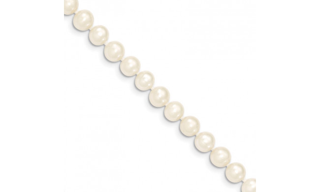 Quality Gold 14k White Near Round Freshwater Cultured Pearl Bracelet - XF453-4