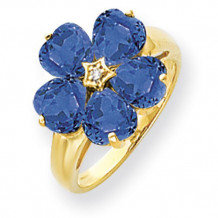 Quality Gold 14k Yellow Gold 6mm Heart Sapphire & Diamond Ring - Y4583S/VS