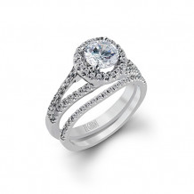 Zeghani 14k White Gold Diamond Engagement Ring